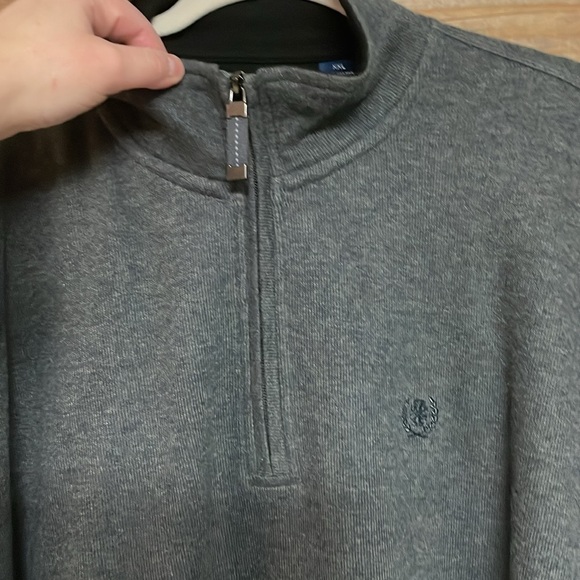 IZOD size XXL gray mock neck long sleeve shirt with quarter zip - Picture 4 of 9